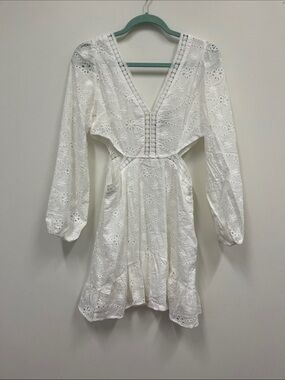 New with Tags Wicked AF side cut out white eyelet lace dress size L